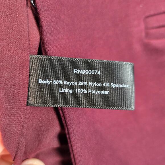 Boston Proper Beyond Travel Split Sleeve Wine Red Blazer Jacket Cape Size 6 - Picture 5 of 8
